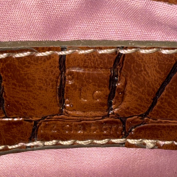 Vintage Liz Claiborne Faux Croc Tote Brown Y2K Shoulder Bag - Picture 8 of 12